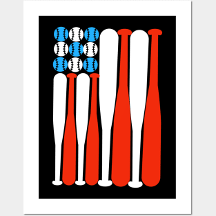 Baseball lovers American flag design Posters and Art